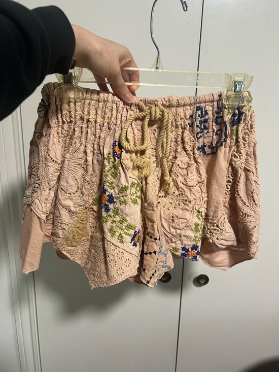 Free People Field Of Dreams Embroidered Patchwork Shorts - Picture 4 of 10